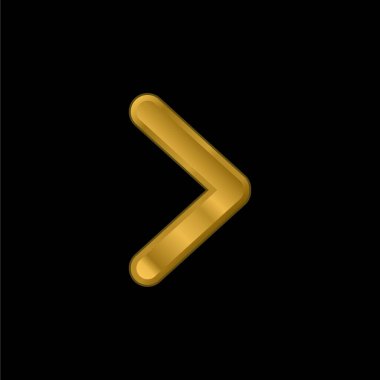 Ok Açı Gösterimi Sağ Altın Kaplama Metal Simge veya Logo Vektörü