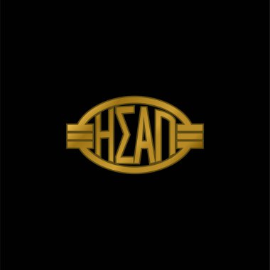 Atina Metro Logosu altın kaplama metalik simge veya logo vektörü