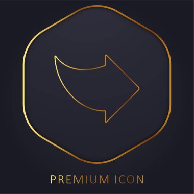 Siyah Sağ Ok altın çizgi prim logosu veya simgesi
