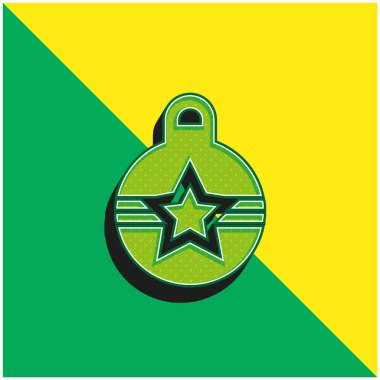 Bauble Green ve sarı modern 3d vektör simgesi logosu