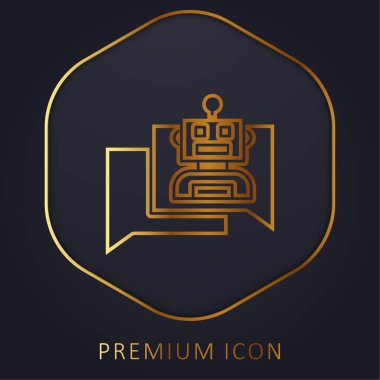 Bot altın çizgisi prim logosu veya simgesi