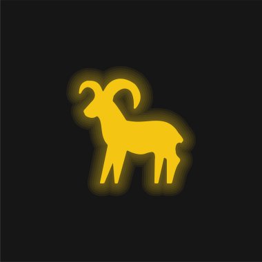 Koç Burcu Sarı Parlak Neon Simgesi