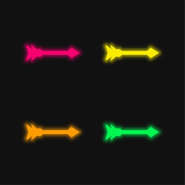 Dört renk parlayan neon vektör simgesi