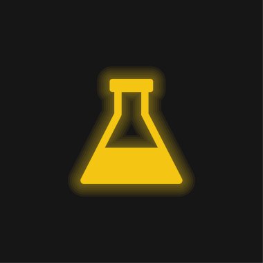 Sıvı sarı parlak neon ikonlu şişe
