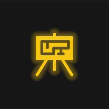 Parlak sarı renkli neon simgesi