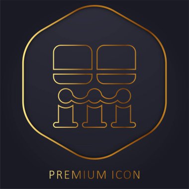 Art Museum golden line premium logo or icon clipart