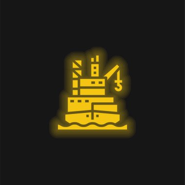 Mavi mavna, parlak neon simgesi