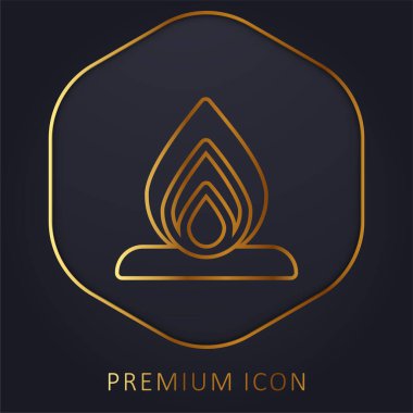 Şenlik ateşi altın çizgisi logosu veya simgesi