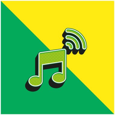 Audio Green and yellow modern 3d vector icon logo clipart