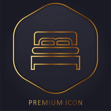 Yatak altın çizgisi prim logosu veya simgesi