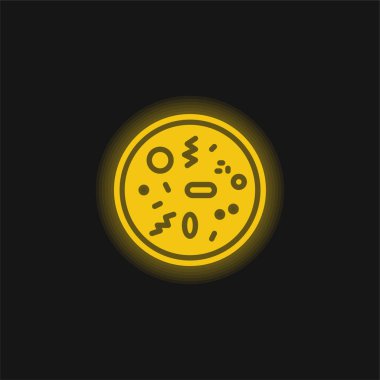 Bakteri sarı parlak neon simgesi