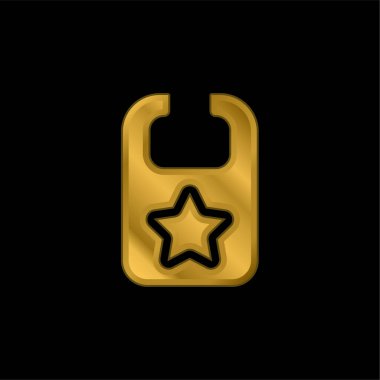 Önlük altın kaplama metalik simge veya logo vektörü