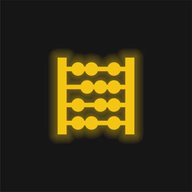 Abaküs sarı parlak neon simgesi