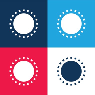 Görünüm mavi ve kırmızı dört renk minimal simge kümesi