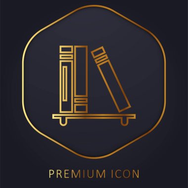 Kitaplar altın çizgi premium logo veya simge