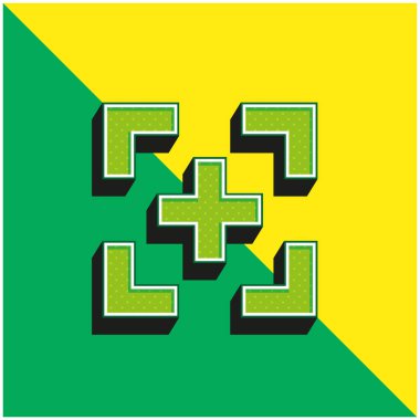 Mark Green ve sarı modern 3d vektör simgesi ekle