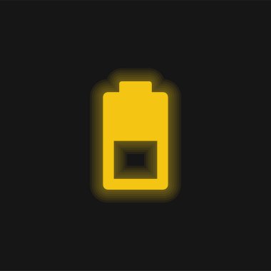Pil sarısı parlak neon simgesi