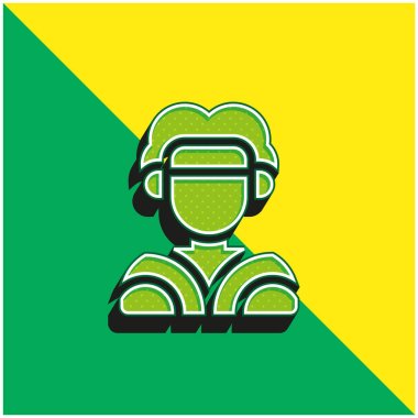 Aboriginal Green and yellow modern 3d vector icon logo clipart