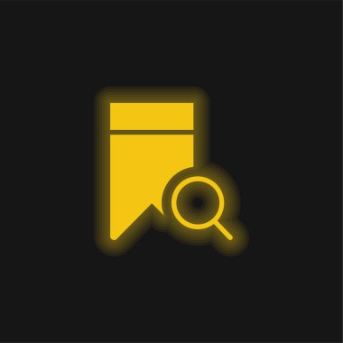 Yer imi sarı parlak neon simgesi