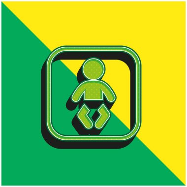 Baby Zone Green and yellow modern 3d vector icon logo clipart