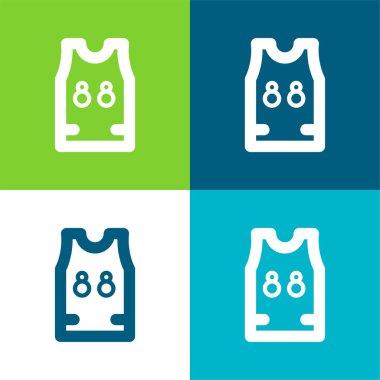 Basketbol Jersey Düz Dört Renk En düşük simge seti
