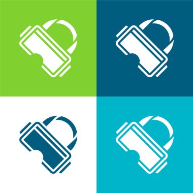 Ar Glasses Flat four color minimal icon set clipart svg vector 