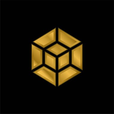 3d Altın kaplama metalik simge veya logo vektörü