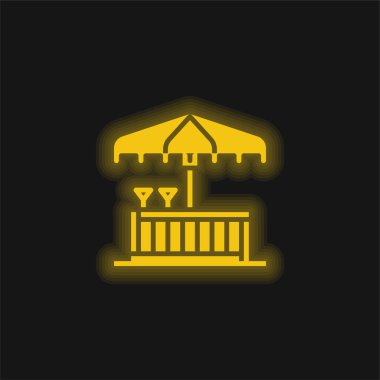 Plaj Çubuğu sarı parlak neon simgesi