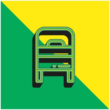 Yatak Yeşil ve Sarı Modern 3D vektör simgesi logosu