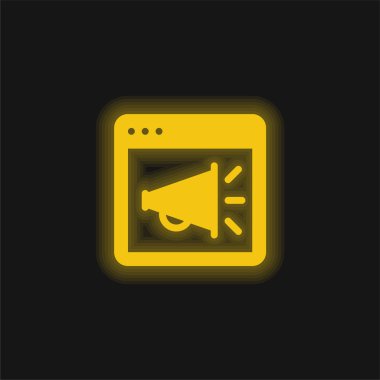 Sarı parlayan neon ikon reklamı