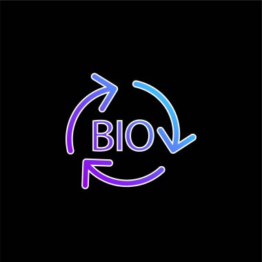 Bio Mass Renewable Energy blue gradient vector icon clipart