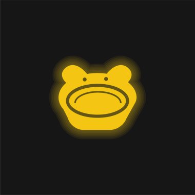 Bebek Hayvan Şekilli Tabak Sarı Parlak Neon simgesi