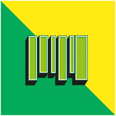 Barkod Yeşil ve Sarı Modern 3D vektör simgesi logosu