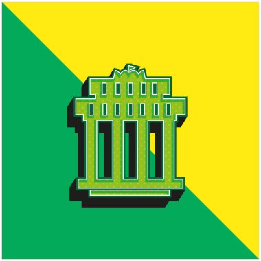 Branderbourg Gate Green and yellow modern 3d vector icon logo clipart