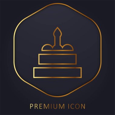 Doğum günü keki altın çizgisi prim logosu veya simgesi