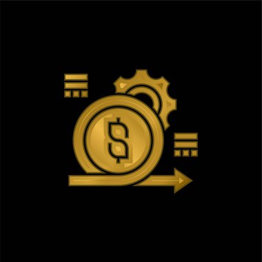 Çevik altın kaplama metalik simge veya logo vektörü