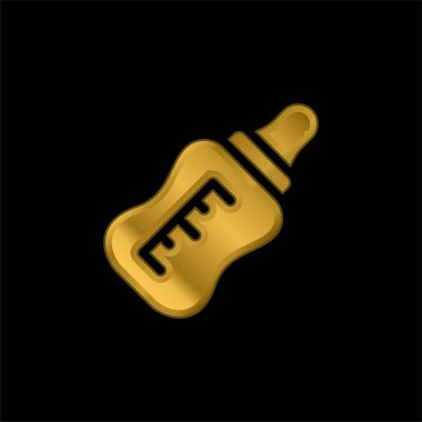 Bebek Şişe Altın Kaplama Metal Simge veya logo Vektörü