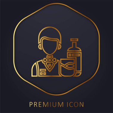 Bartender golden line premium logo or icon clipart