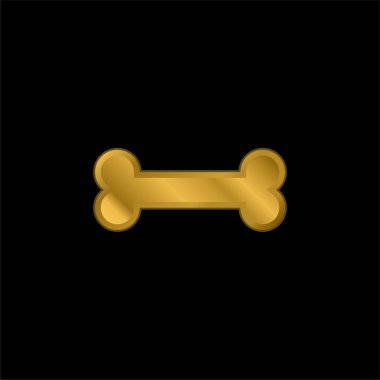 Kemik altın kaplama metalik simge veya logo vektörü