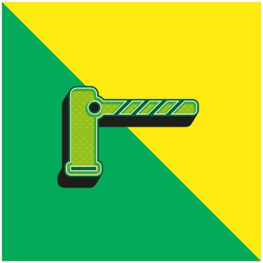 Bariyer Yeşil ve Sarı Modern 3D vektör simgesi logosu