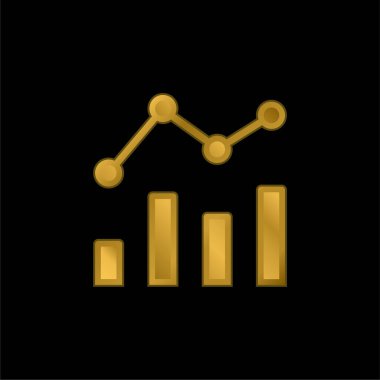 Analitik altın kaplama metalik simge veya logo vektörü