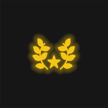 Ödül sarı parlak neon simgesi