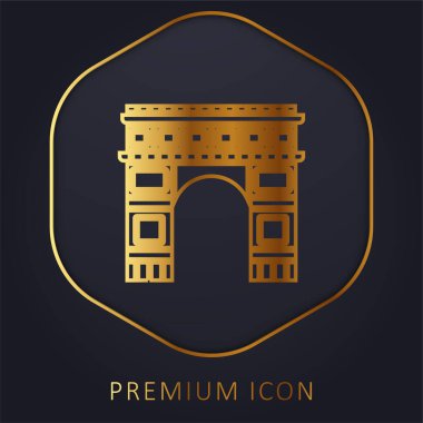 Ark De Triomphe altın çizgi prim logosu veya simgesi