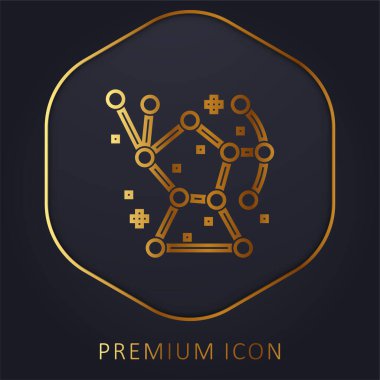 Astronomy golden line premium logo or icon clipart