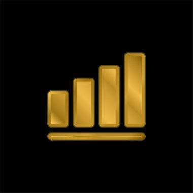 Çubuk Grafik altın kaplama metalik simge veya logo vektörü