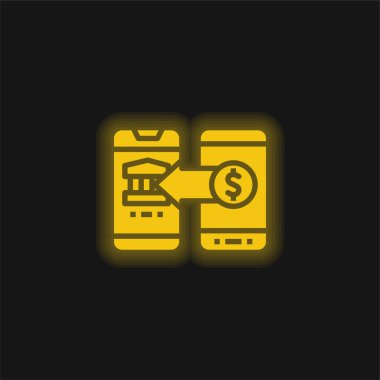 Bankanın sarı parlak neon simgesi