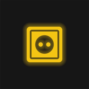 Big Socket yellow glowing neon icon clipart