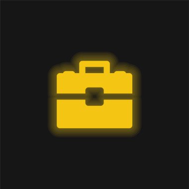 Evrak çantası sarı parlak neon simgesi