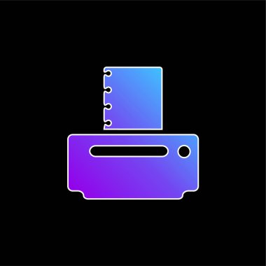 Siyah Kağıt Yazıcı mavi gradyan vektör simgesi