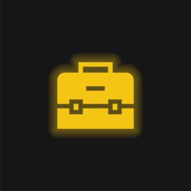 Evrak çantası sarı parlak neon simgesi